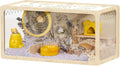 32 inch Wooden Hamster Cage, Large Habitat, Openable Top, Transparent Acrylic for Interior View, Ventilated, Easy to Clean, for Syrian Hamster, Dwarf Hamster, Gerbil, Other Small Pet Animals
