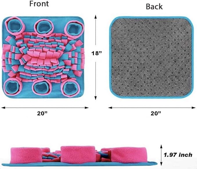 AZ Micro Mini Pig Box New Pet Owner - Starer Box of Supplies - Includes A Snuffle Mat, 2 Games, 2 Treat Balls, Shampoo, Training Bell, Chew Stick, and Paper Crinkle Squeaker Toys (Pink Mat & Games)