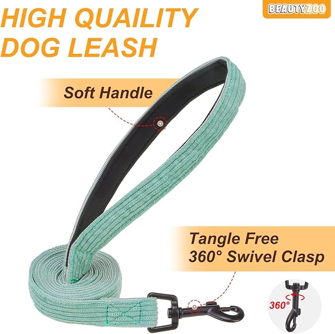 BEAUTYZOO No Pull Dog Harness, Adjustable Dog Harness and Leash Set -Easy Wearing with 3 Buckles/Control Handle,No Choke Soft Padded Reflective Pet Vest for Training Walking Hiking,Solid Aqua Blue S