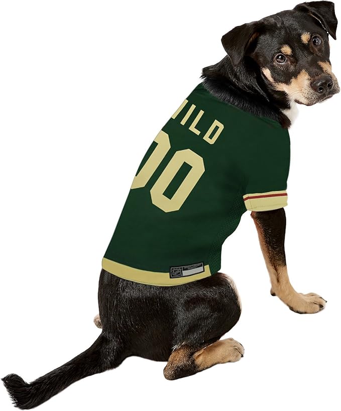 Pets First NHL Minnesota Wild Jersey for Dogs & Cats, X-Small. - Let Your Pet be a Real NHL Fan!