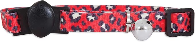 Petmate Breakaway Fashion Collar; 3/8' x 8-12'; Sub Leopard Red