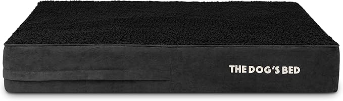 The Dog’s Bed Replacement Outer Cover, Plush Fabric, Black Plush, Large, 6-Inch