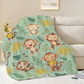 Monkey Blanket Cute Cartoon Monkey Throw Blanket Gifts for Monkey Lovers Girls Boys Kids Women Men Adults Super Soft Cozy Plush Fluffy Fuzzy Fleece Blanket Home Decor 50''X60''