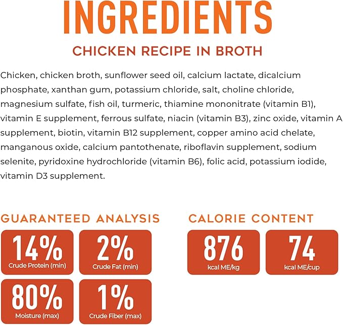 Tiki Dog Meaty – Grain Free High Protein Wet Dog Food Chicken Recipe in Broth, 4 cans, 3 oz, NO Color