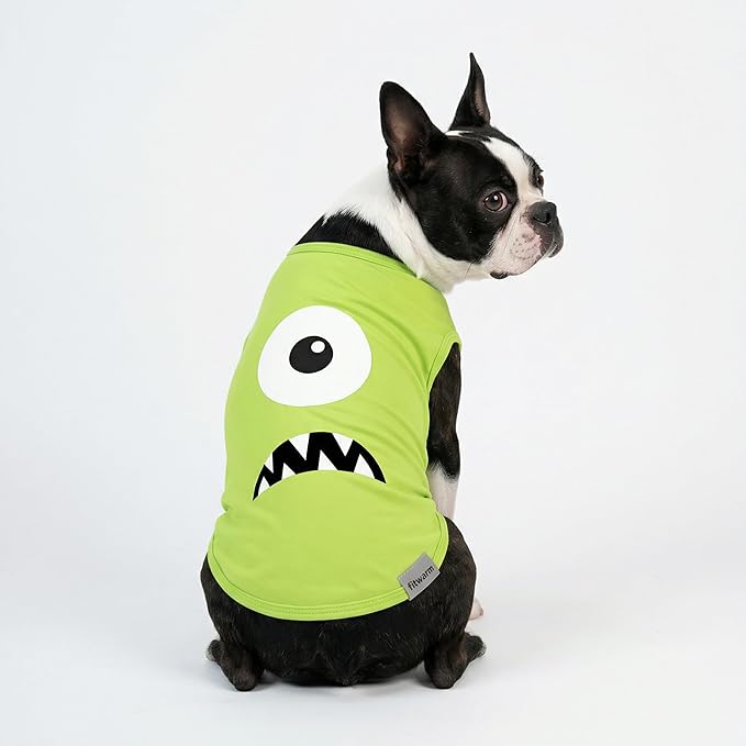 Fitwarm 3 Pack Monster Dog Shirt, Lightweight Funny Dog Tshirt, Summer Clothes for Small Dogs Boy Girl, Pet Outfit, Orange, Green, Teal, XXL