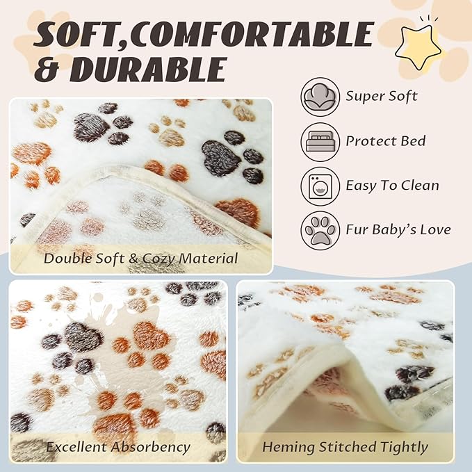 YedsIntu 6 Pcs Absorbent Guinea Pig Blankets Washable Small Animal Fleece Bedding Cage Liners Reusable Pet Pee Pad Sleep Mat Pad Cover for Hamster Ferret Rabbit Chinchilla Hedgehog (16"x24")