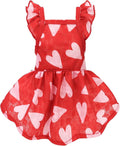 Fitwarm Valentines Day Sweet Heart Dog Dress, Dog Holiday Outfit, Dog Clothes for Small Dogs Girl, Pet Cat Apparel, Red, Pink, Small
