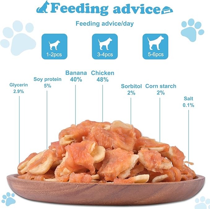 Dog Treats Chicken Wrapped Banana Dog Chews Puppy Training Snacks, Rawhide Free Treats 1lb/454g
