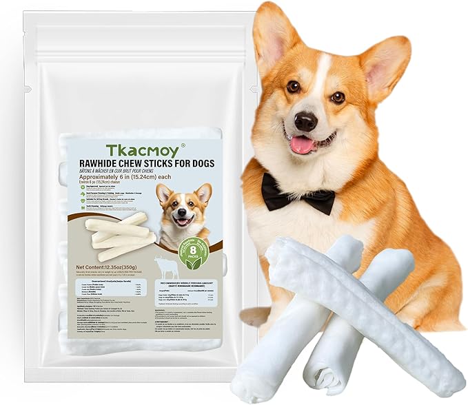 Rawhide Rolls for Dogs, Long Lasting Beef Hide Chews- Medium to Large Dogs, All Natural Ingredient Dog Rawhide Bones, Digestible Dog Chew Treats 350g (12.35 Ounce)