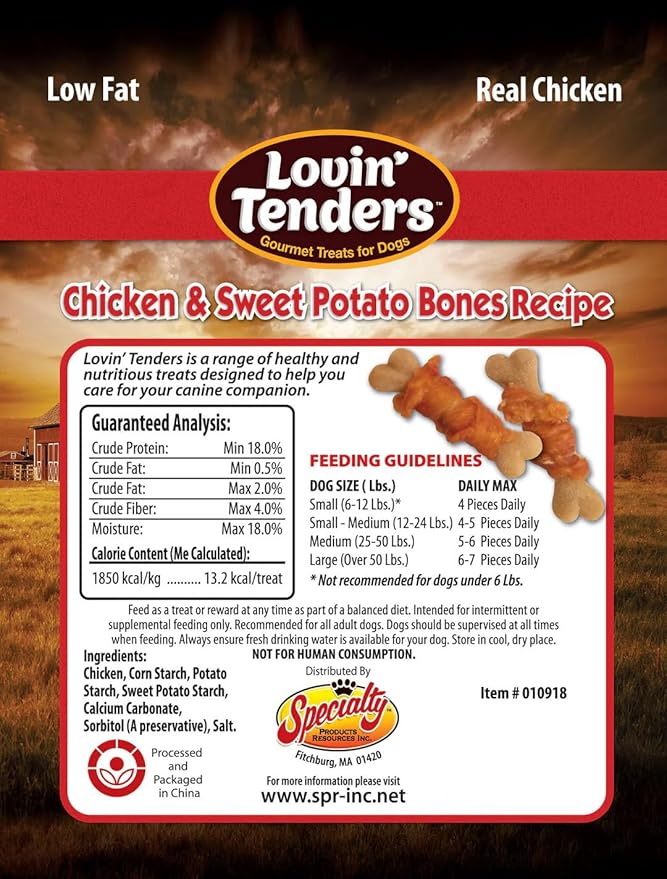 Lovin Tenders Chicken & Sweet Potato Bones Dog Treats (2 Pack - 8 oz per Pack)