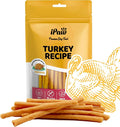 iPaw Turkey Dog Treats, All Natural Human Grade Dog Treat, Suitable for Training chew, Hypoallergenic, Rawhide Alternative, Thin Stick (Original Flavor)