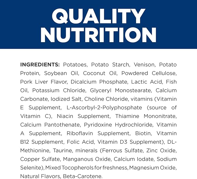 Hill's Prescription Diet d/d Food Sensitivities Dry Dog Food, Potato & Venison, 17.6 lb. Bag