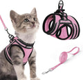 rabbitgoo Cat Harness and Leash Set for Walking Escape Proof, Adjustable Soft Kittens Vest with Reflective Strip for Cats, Comfortable Outdoor Vest, Pink, S