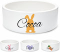 Custom Rabbit Bowl | Personalized Food & Water Dish with Name | Microwave & Dishwasher Safe Ceramic Pet Feeding Bowl | Gift Idea for New Bunny Owners | White – Large