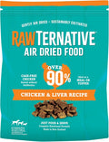 RawTernative Air Dried Dog Food, High Protein, Over 90% Real Chicken & Liver + New Zealand Green Mussels, Complete Meal or Topper, Grain Free, Gluten Free, Non GMO, (5 oz Bag)