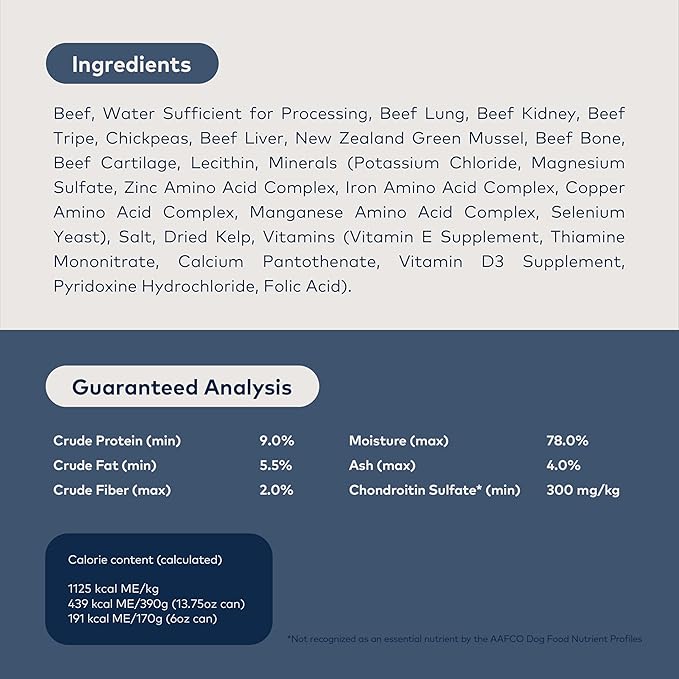 ZIWI Peak Canned Wet Dog Food – All Natural, High Protein, Grain Free, Limited Ingredient, with Superfoods (Beef, Case of 12, 6oz Cans)
