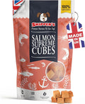 SKIPPER'S Salmon Skin Dog Treats - Gently Air Dried 100% Salmon Skin Treat Good for Cleaning Teeth, Essential Omega 3 Oils, Hypoallergenic (Salmon Supreme Cubes, 250 Grams)