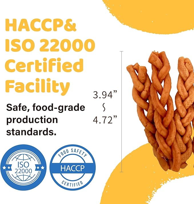 iPaw 5 Stock-Up Combo Turkey Dog Treats, All Natural Human Grade Dog Treat, Suitable for Training chew, Hypoallergenic, Rawhide Alternative, Braided Stick (Pumpkin)