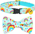 RainbowCat Collar Bow Set, Wedding/Birthday Breakaway Collar Bowtie for Kitten/Cat
