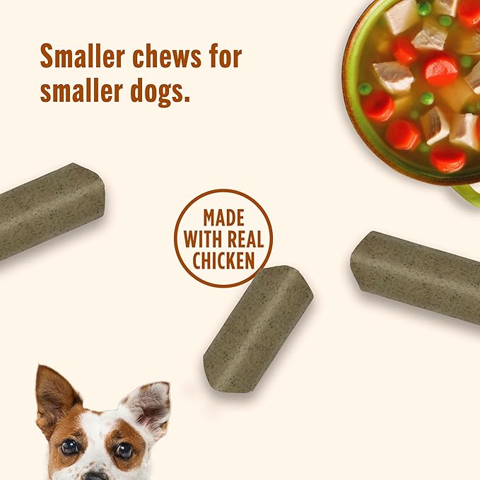 Nutrish Soup Bones Minis Premium Dog Chews with Real Chicken & Veggies, 16 Chews (Rachael Ray) (Pack of 6)