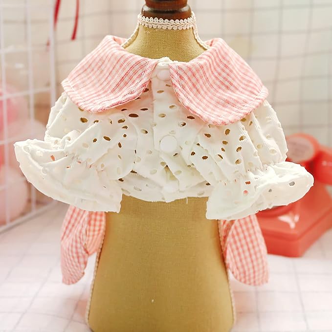 Dog Clothes Puppy Floral Dress for Small Dogs Girl Summer Dog Cute Princess Bowknot Dress Apparel Yorkies Chihuahua Lightweight Breathable Outfits Female Dog Cat Holiday Sundress