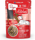 Weruva Dogs in The Kitchen, The Double Dip with Beef & Wild-Caught Salmon Au Jus Dog Food, 2.8oz Pouch (Pack of 12), Red