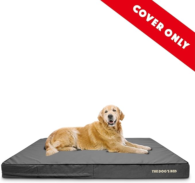 The Dog’s Bed Replacement Outer Cover, Oxford Fabric, Grey with Black Trim, XXXL, 6-Inch