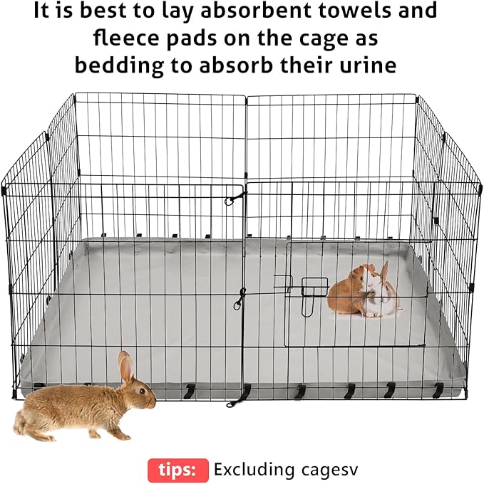 Guinea Pig Cage Bottom Tarp for C&C Grids Habitat Cage Panel, 56x27 inches Guinea Pig Cage Liner Base, Washable Small Animal Cage Bedding for Rabbits Hamsters Hedgehogs Ferrets Small Pets(No Cage)