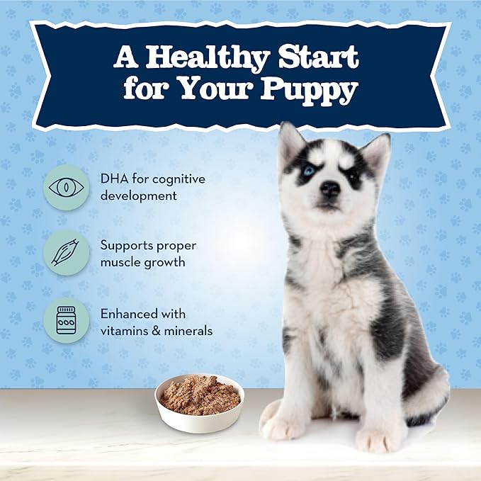 Blue Buffalo Baby Blue Natural Wet Food for Puppies, Healthy Growth Formula with DHA, Turkey & Vegetable Recipe, 12.5-oz. Can