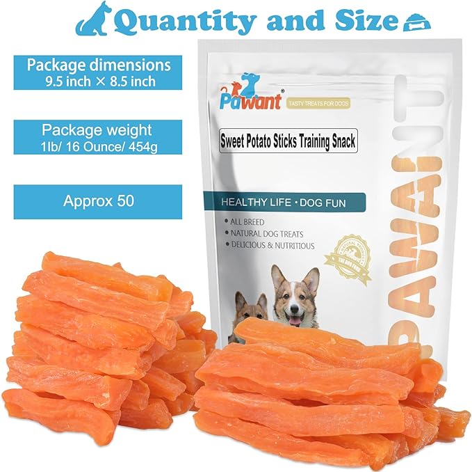 Soft Dog Treats Chicken Sweet Potato Sticks Puppy Easy to Digest Training Snacks Sweet Potato Sticks 1lb/454g