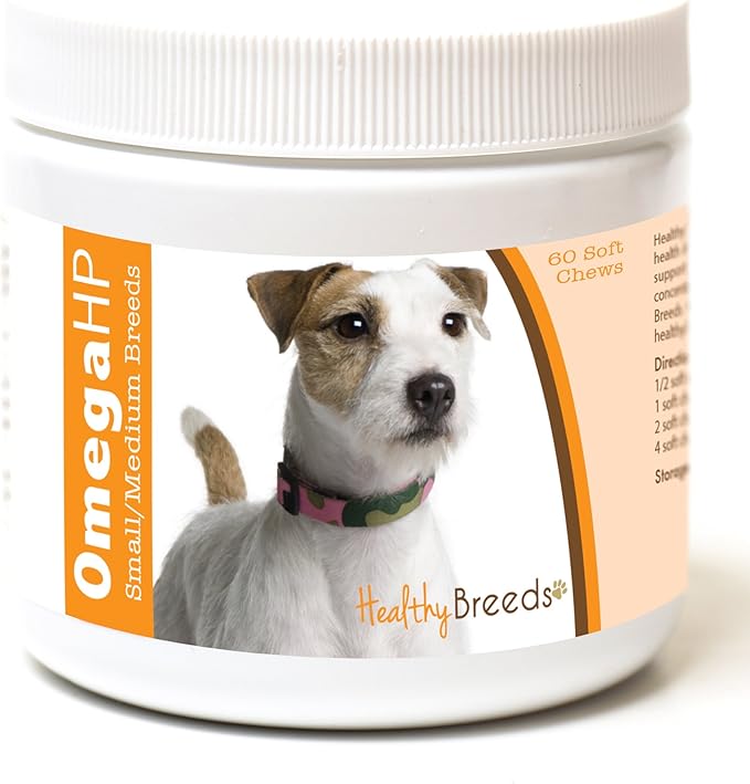 Healthy Breeds Parson Russell Terrier Omega HP Fatty Acid Skin and Coat Support Soft Chews 60 Count