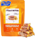 Chicken Wrapped Sweet Potato Dog Treats Healthy for Digestive Support & Dental Care - Grain Free & High Protein Chicken Jerky Dog Treats for Small, Medium & Large Dogs - 6oz