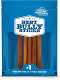 Best Bully Sticks 6 Inch Bully Sticks for Dogs - 5 Count (Pack of 1) - Natural, Easily Digestible, Grass-Fed Beef, Grain and Rawhide Free - Trial Size