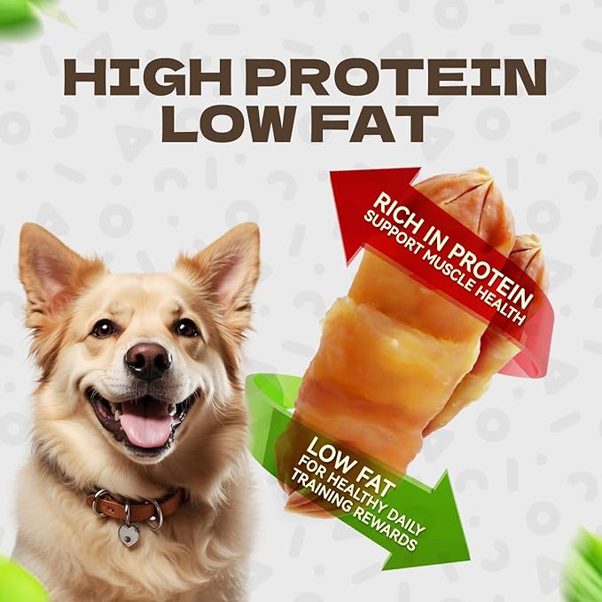 Soft Dog Treats, Chicken Jerky Wrapped Chicken Sausage, Rawhide Free Dog Chews High Protein Low Fat Training Treats for Senior Small Medium Large Breed 8oz/226g