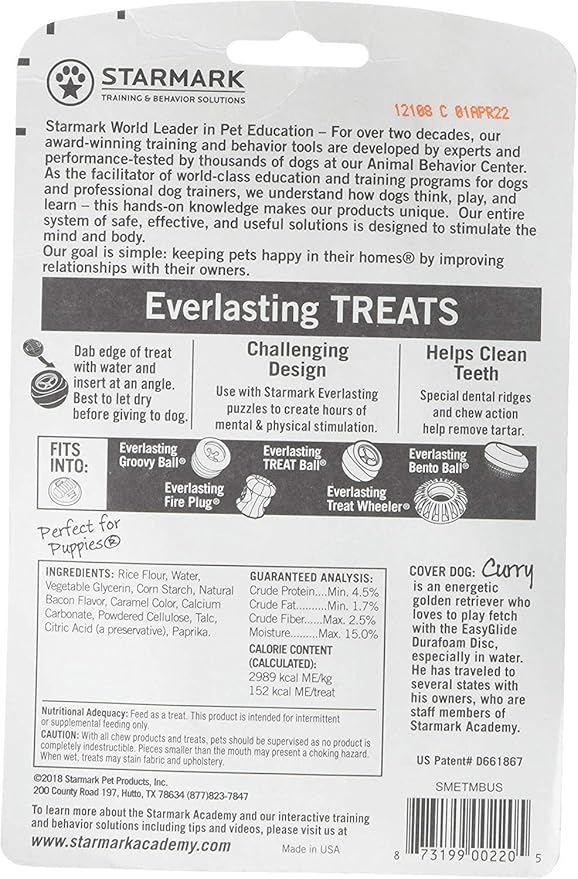 Starmark Everlasting Treats Dental Chews Medium Bacon 2ct. (6pk)