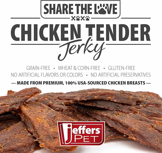 Jeffers Chicken Jerky Dog Treats 24 oz Bag | Grain Free High Protein Soft Chewy Pet Snacks | USA Made Natural Chicken Breast Tender for Dogs, Puppies, Training, Rewards, Healthy Treats - 1 Pack