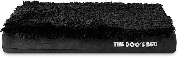 The Dog’s Bed Replacement Outer Cover, Fur Fabric, Black Fur, Small, 4-Inch