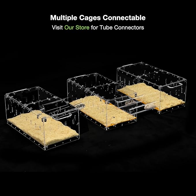 GuineaLoft™ Acrylic Cage (Model-P3B) - Small 2x1 ft Enclosed w/Lid & Bottom for Hamsters, Rats, Mice, Gerbils, Also Works for a Single Guinea Pig, or as a Transport Cage
