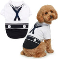 Parisian Pet Sailor Dog Costume - 100% Cotton Dog Clothes for Large Dogs Boys - Lightweight, Breathable Puppy Outfits - Funny French Bulldog Clothes - Cute Navy Pet Shirt - Stretchy T Shirt for Dogs