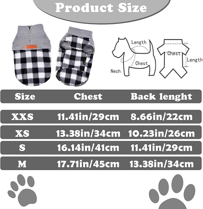 DaFuEn Dog Sweater, Dog Fleece Vest Winter Coat for Boy Girl, Pet Clothes Pullover, Soft Stretchy Puppy Sweater, Yorkie Teacup Chihuahua Jacket (Gray Leopard, XS)