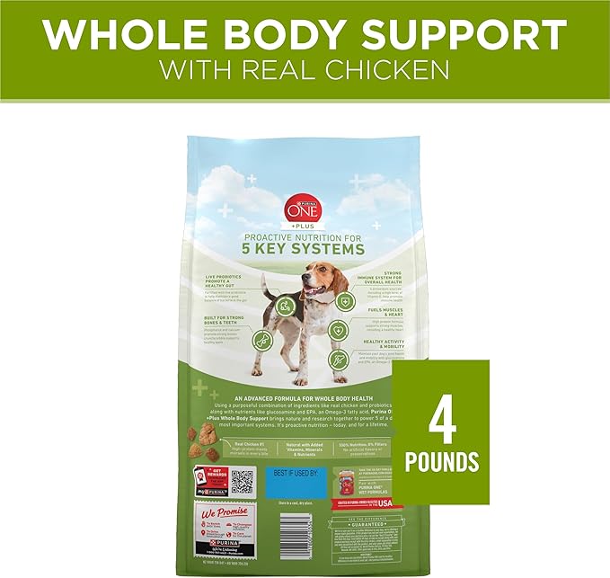 Purina ONE Plus Whole Body Support with Chicken Dry Dog Food - 4 lb. Bag