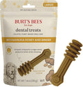 BURT'S BEES FOR PETS Dental Treats for Dogs with Manuka Honey & Ginger, Holistic, Plant-Based Oral Care, 98% Natural Origin Formulas, Peanut Butter Flavor, Dog Treats Medium Dogs, Sz Md/Lg 5ct, 7 oz