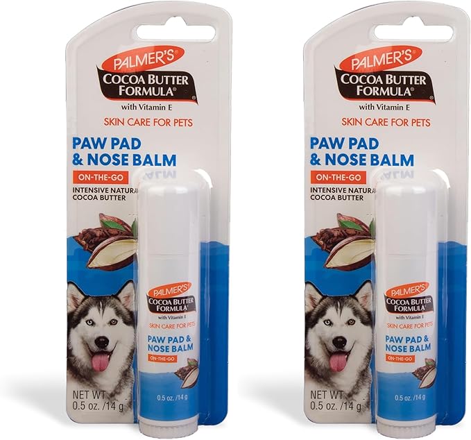 Palmer's Cocoa Butter Fragrance Free Intensive Paw Repair Swivel Stick for Dogs Cocoa Butter Paw Balm with Vitamin E,Peppermint Oil,and Shea-Butter for Rough & Dry Pads-for Dogs -0.5 oz,(Pack of 2)