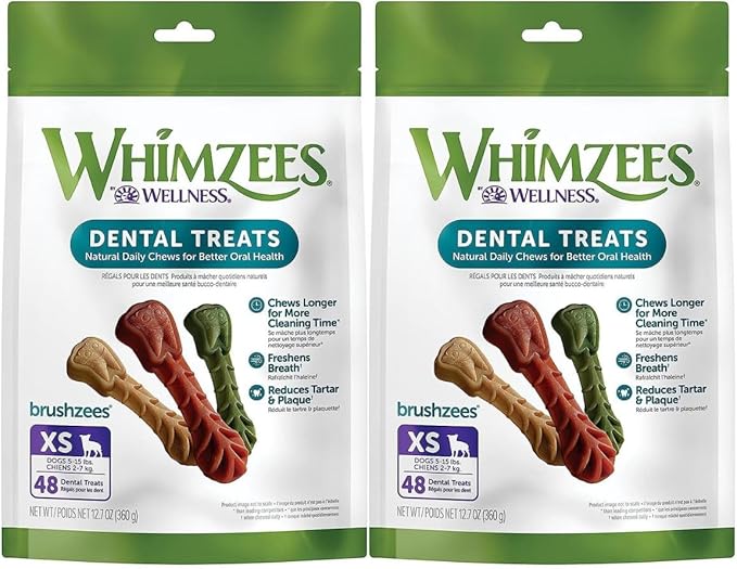 Whimzees Dental Dog Treats - Natural Grain-Free Chews for Healthy Teeth & Gums - Variety Pack - Small Breeds - Vegetarian Dental Care Snacks (2-Pack)
