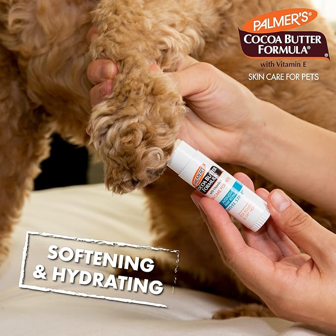 Palmer's Cocoa Butter Fragrance Free Intensive Paw Repair Swivel Stick for Dogs Cocoa Butter Paw Balm with Vitamin E,Peppermint Oil,and Shea-Butter for Rough & Dry Pads-for Dogs -0.5 oz,(Pack of 2)