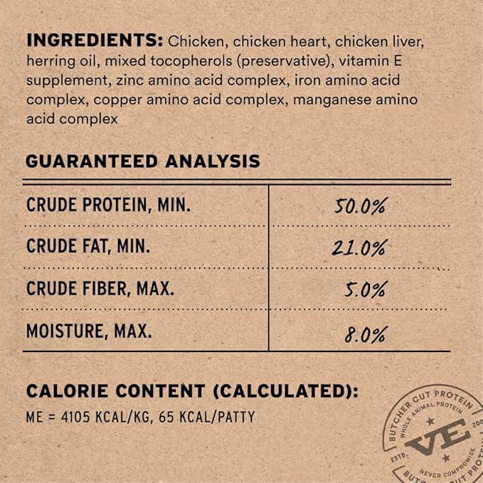 Vital Essentials Freeze Dried Dog Food, Raw Chicken Mini Patties | Complete Meal or Topper | High Protein, Grain Free Dry Dog Food | 14 oz Bag