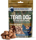 Team Dog Freeze Dried Chicken Hearts for Dogs, 4.5 Oz | Single Ingredient Dog Treat - Gluten-Free, Grain-Free | Healthy Premium, Butcher Cut Protein | High Value Training Treats | Made in The USA
