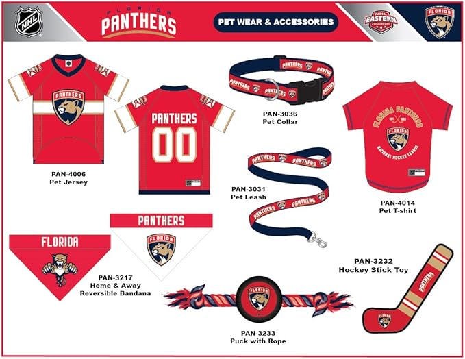 Pets First NHL Florida Panthers Jersey for Dogs & Cats, Medium. - Let Your Pet Be A Real NHL Fan!