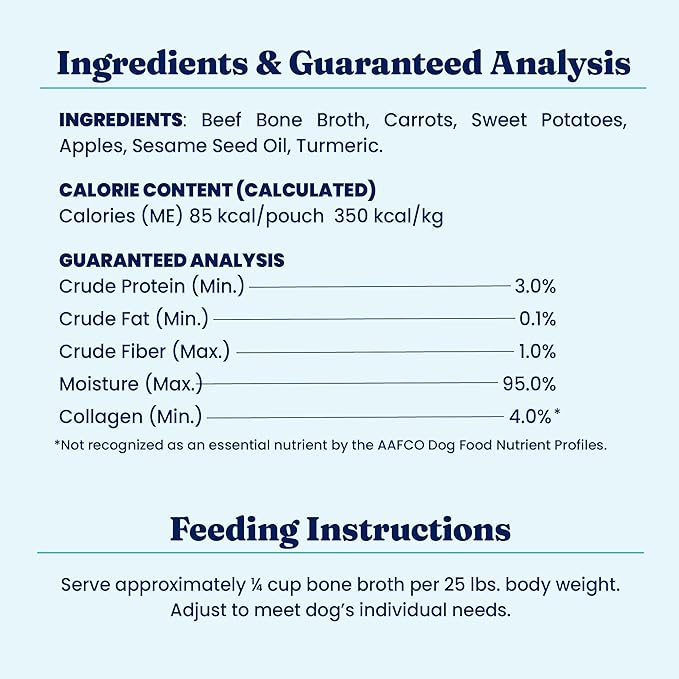Solid Gold Beef Bone Broth for Dogs - Grain Free Dog Food Topper Rich in Collagen and Superfoods - Nutrient Dense Dog Gravy Topper for Dry Food - Promotes Gut Health and Hydration - Single