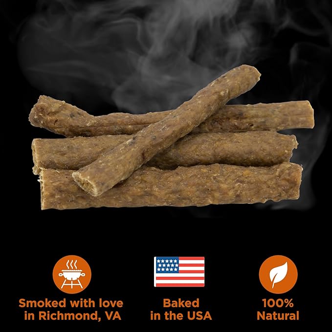 Premium Hickory Smoked Real Beef Snap Sticks - 20 Count (Pack of 1) - USA Packed, No Additives, 100% Natural, Rawhide-Free, High Protein